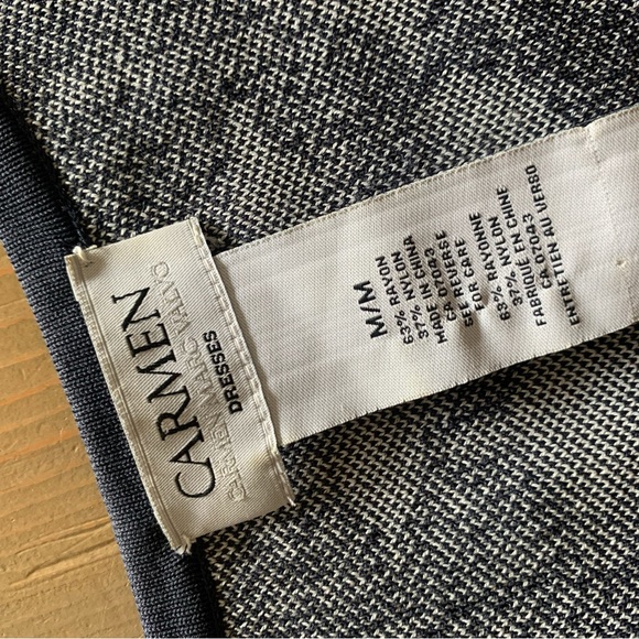 Jersey type midi dress with navy pattern - Picture 7 of 9